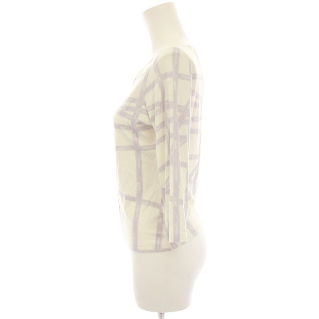 Hermes Top T-Shirt Bolduc 3/4 Sleeve M White Purple HN — view 2