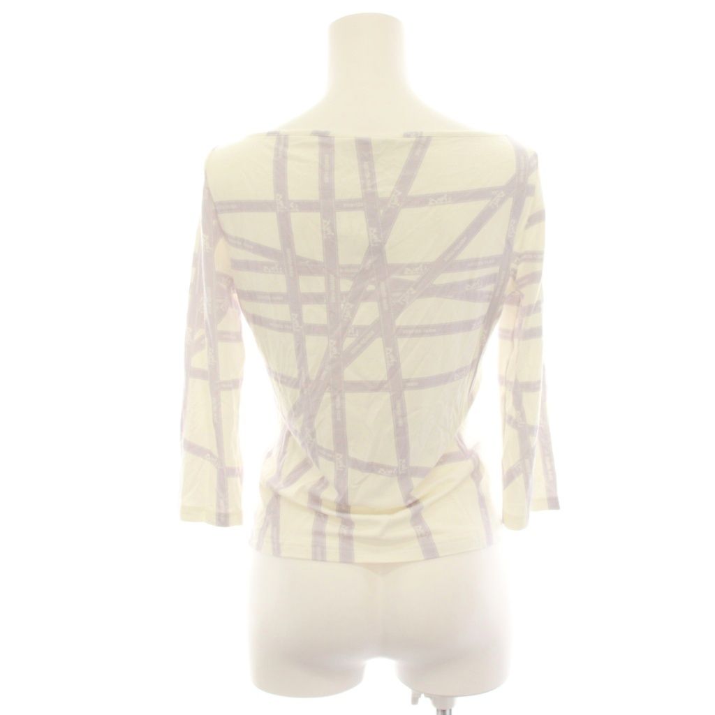 Hermes Top T-Shirt Bolduc 3/4 Sleeve M White Purple HN — view 3