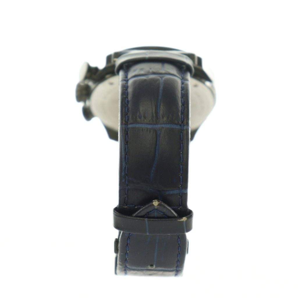 Versace Chronograph Quartz Watch Navy Blue Dial Leather Band Black BB — view 4