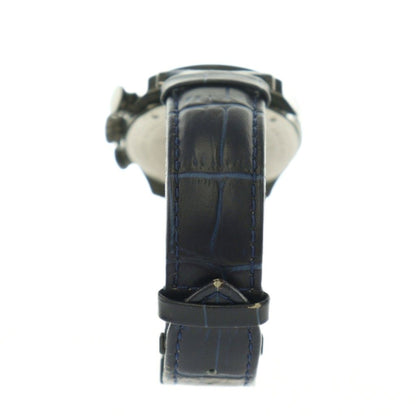Versace Chronograph Quartz Watch Navy Blue Dial Leather Band Black BB — view 4