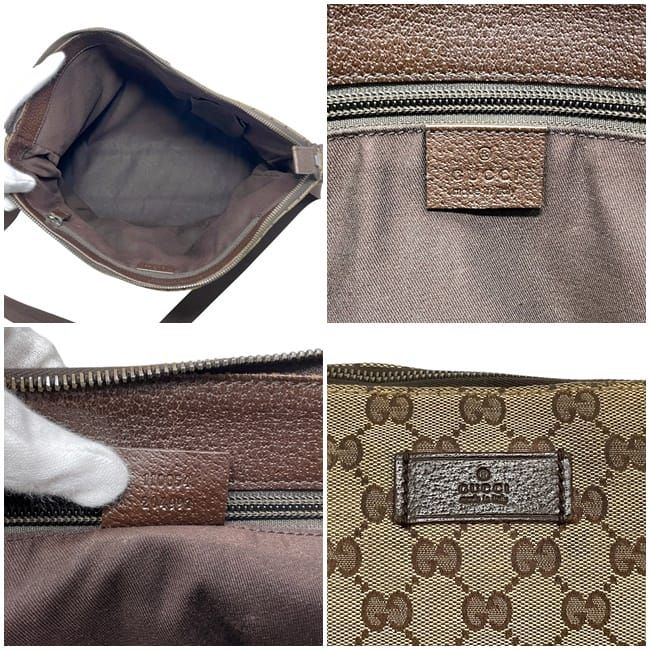 Gucci Shoulder Bag Beige Brown GG Canvas — view 3