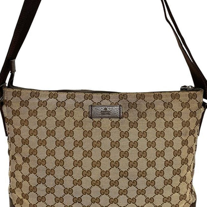 Gucci Shoulder Bag Beige Brown GG Canvas — view 9