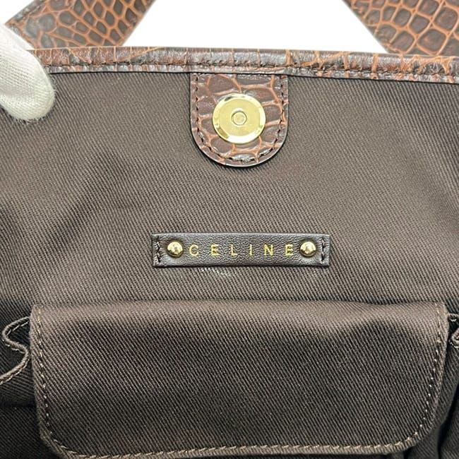 Celine Tote Bittersweet Brown Macadam Canvas Leather — view 6