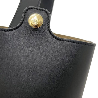 Loewe 2-Way Pebble Bucket Black Shoulder Bag Anagram Leather — view 8
