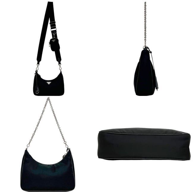 Prada Pouch 2-Way Black Nero Re-Nylon Shoulder Bag Nylon — view 2