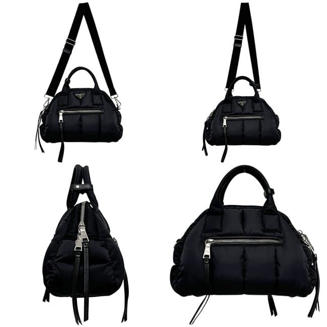 Prada 2-Way Bag Bomber Black Nero Re-Nylon Boston Nylon — view 2