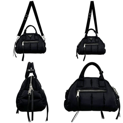 Prada 2-Way Bag Bomber Black Nero Re-Nylon Boston Nylon — view 2