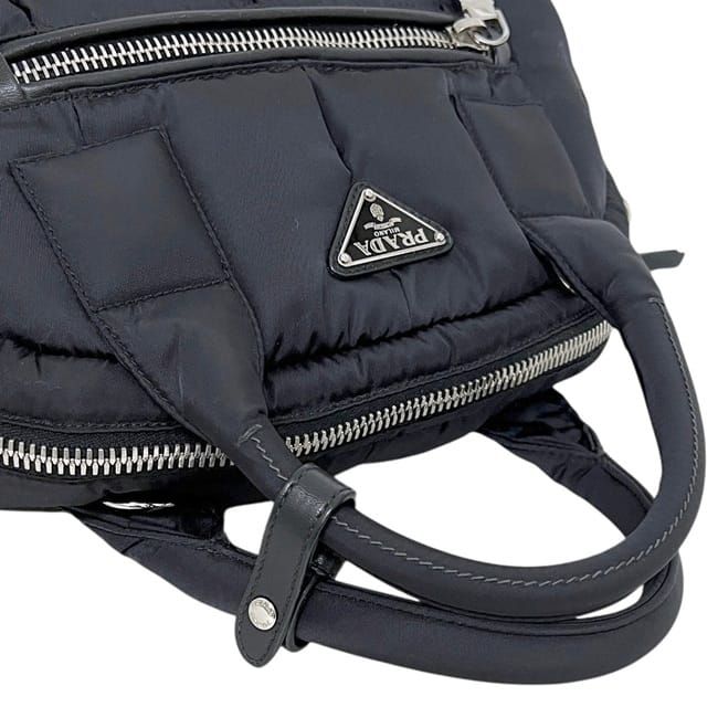 Prada 2-Way Bag Bomber Black Nero Re-Nylon Boston Nylon — view 5