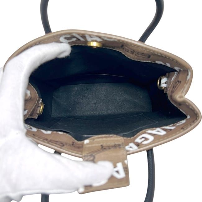 Balenciaga Shoulder Bag Large Shopping Beige BB Monogram P 2-Way Leather — view 3