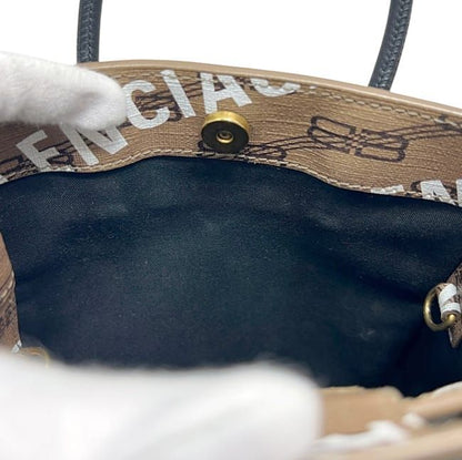 Balenciaga Shoulder Bag Large Shopping Beige BB Monogram P 2-Way Leather — view 5
