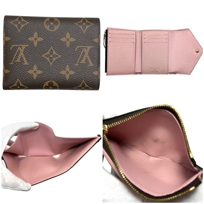 Louis Vuitton Trifold Wallet Portefeuille Victorine Brown Pink Rosevalerine — view 3