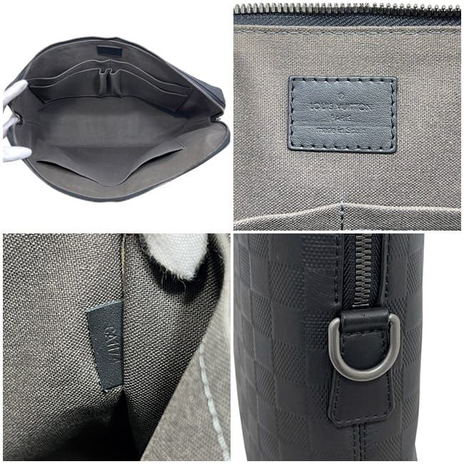 Louis Vuitton Document Porte Black Noir Damier Infini Business Briefcase Leather — view 3
