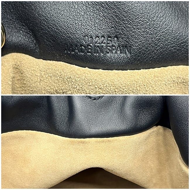 Loewe Drawstring Shoulder Bag Flamenco Clutch Black Logo Leather Napa Calfskin — view 4