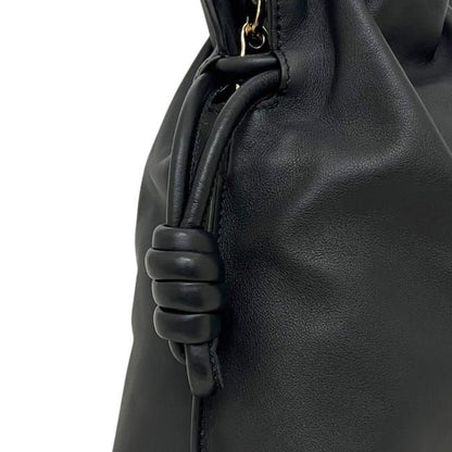 Loewe Drawstring Shoulder Bag Flamenco Clutch Black Logo Leather Napa Calfskin — view 7