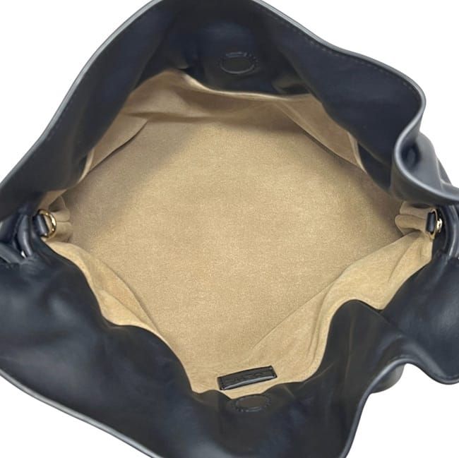 Loewe Drawstring Shoulder Bag Flamenco Clutch Black Logo Leather Napa Calfskin — view 3