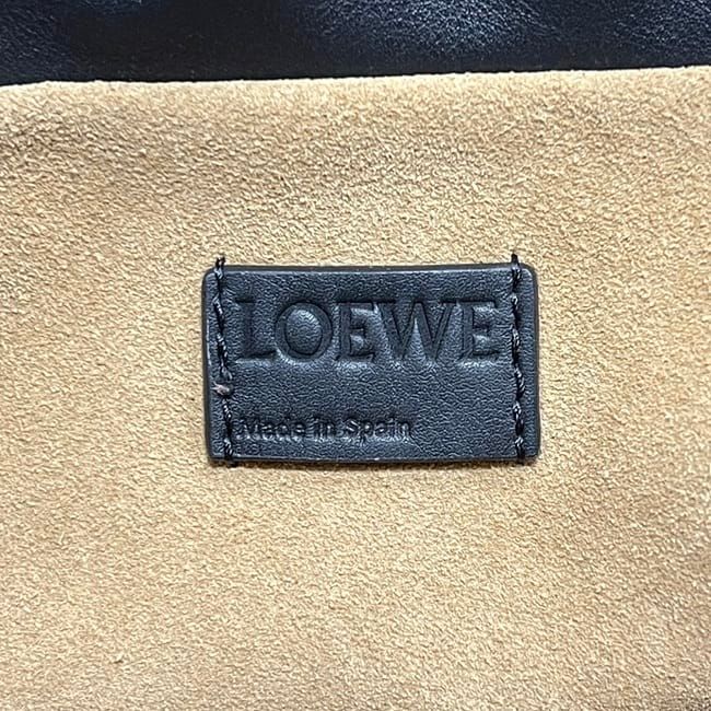 Loewe Drawstring Shoulder Bag Flamenco Clutch Black Logo Leather Napa Calfskin — view 5