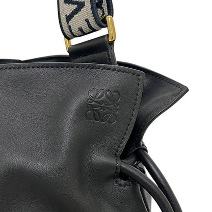 Loewe Drawstring Shoulder Bag Flamenco Clutch Black Logo Leather Napa Calfskin — view 6