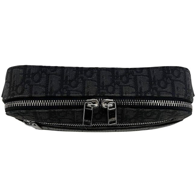 Dior Shoulder Bag Safari Messenger Black Oblique Crossbody Canvas Leather — view 4