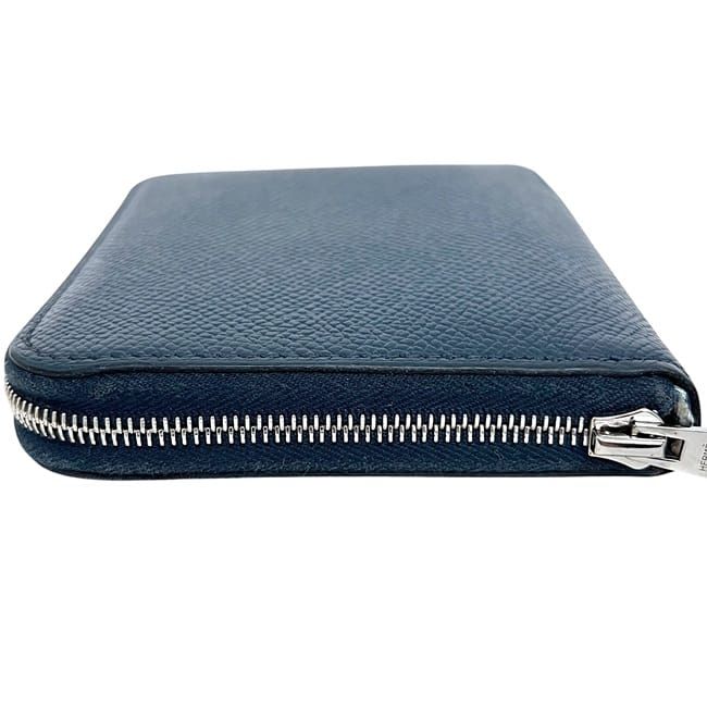 Hermes Coin Case Azap Compact Silk in Navy Wallet Purse Leather — view 8