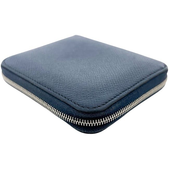 Hermes Coin Case Azap Compact Silk in Navy Wallet Purse Leather — view 6