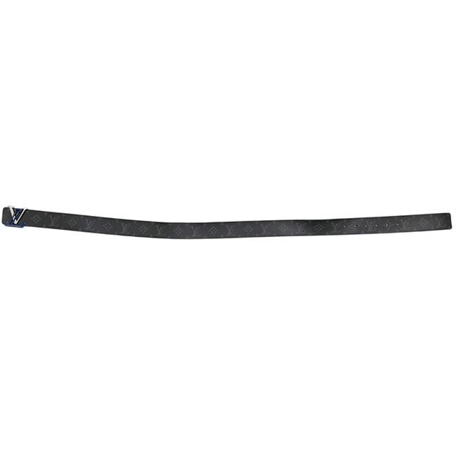Louis Vuitton Belt Ceinture LV Line Black Blue Monogram Eclipse Reversible — view 2