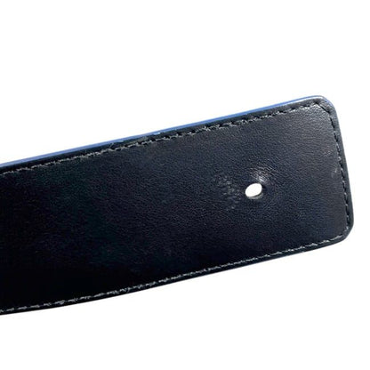 Louis Vuitton Belt Ceinture LV Line Black Blue Monogram Eclipse Reversible — view 8