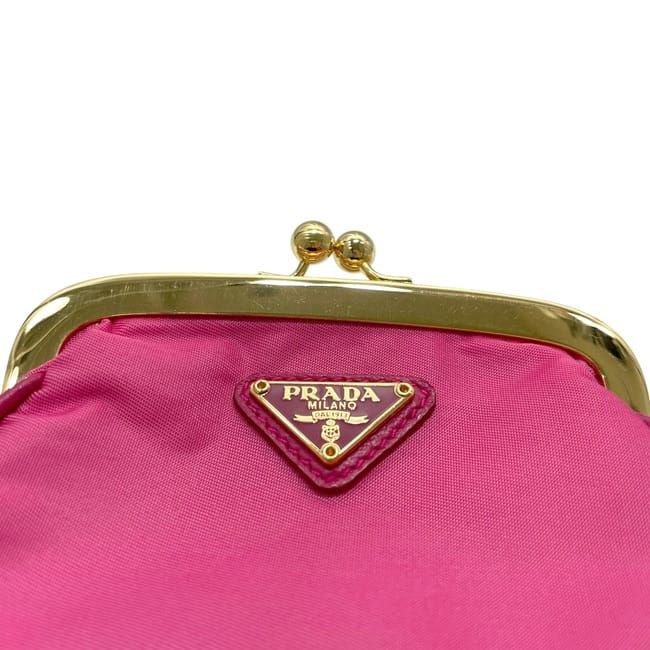 Prada Coin Case Pink Tessuto Kiss Lock Purse Wallet Nylon — view 7