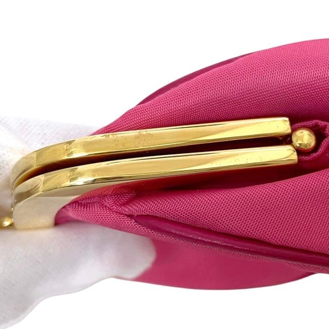 Prada Coin Case Pink Tessuto Kiss Lock Purse Wallet Nylon — view 6