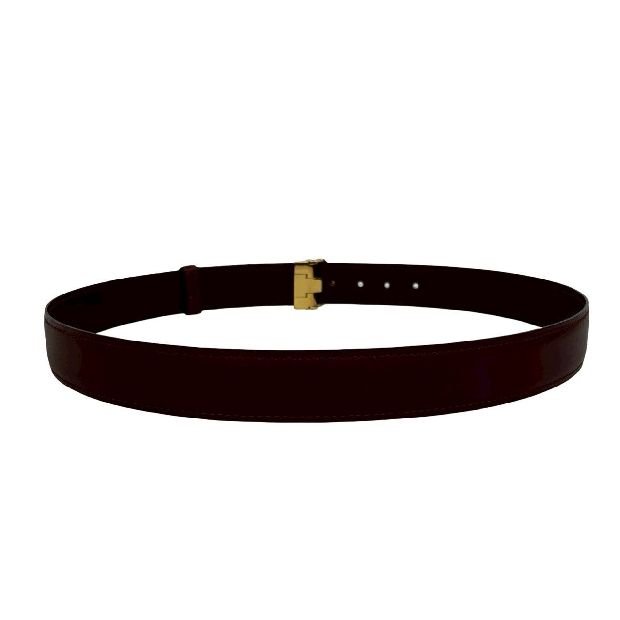 Cartier Vintage Must Line Leather Belt Wine Red Bordeaux — view 6