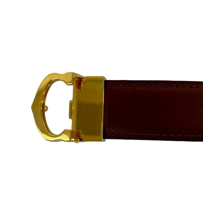 Cartier Vintage Must Line Leather Belt Wine Red Bordeaux — view 4