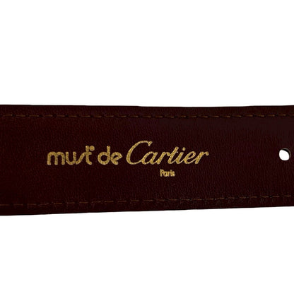 Cartier Vintage Must Line Leather Belt Wine Red Bordeaux — view 3