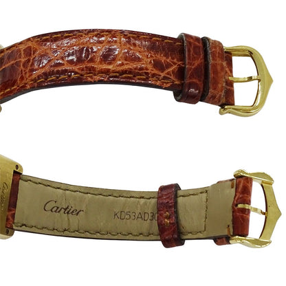 Cartier Watch Must Tank SM Vermeil Quartz 925 Leather Square — view 4