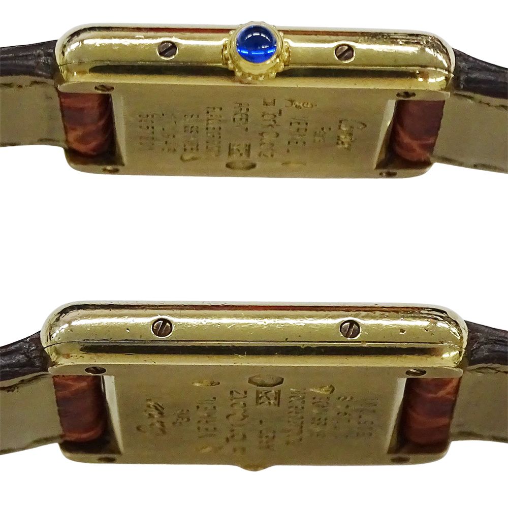 Cartier Watch Must Tank SM Vermeil Quartz 925 Leather Square — view 3