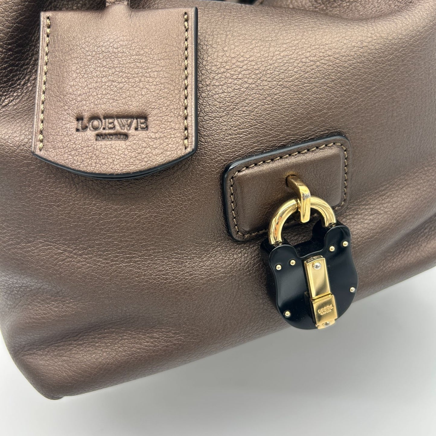 Loewe Karie Tote Canvas Leather Gold — view 5