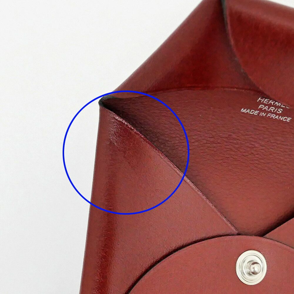 Hermes Bastia Rouge Calf Coin Case Purse — view 8