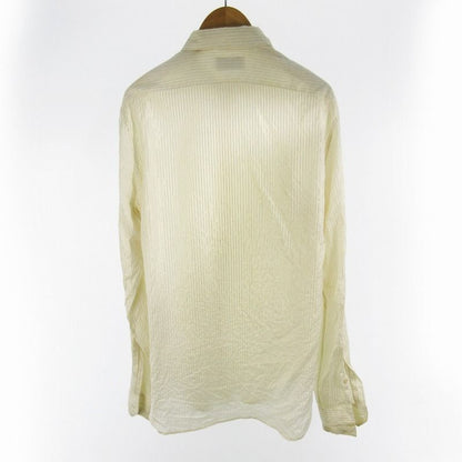 Saint Laurent Paris 37 14.5 Silk Striped Dress Shirt Long Sleeve Hiyo Beige — view 2