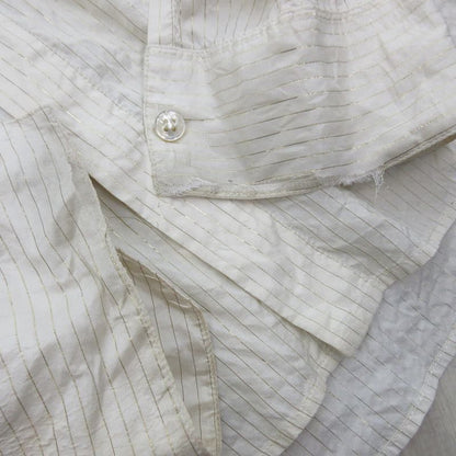 Saint Laurent Paris 37 14.5 Silk Striped Dress Shirt Long Sleeve Hiyo Beige — view 5