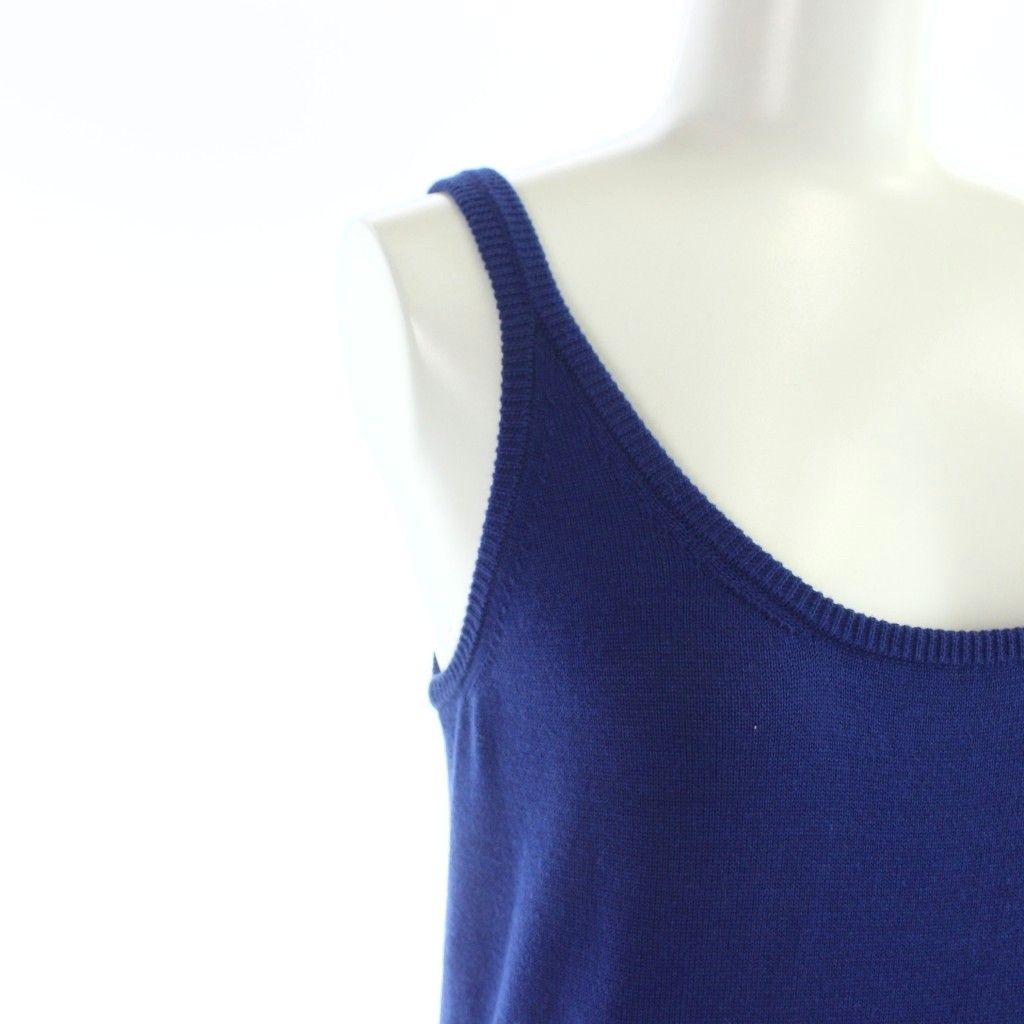 Hermes Gaultier Era Long Dress Sleeveless Silk Cashmere Knit Switch 34 XS Blue — view 4