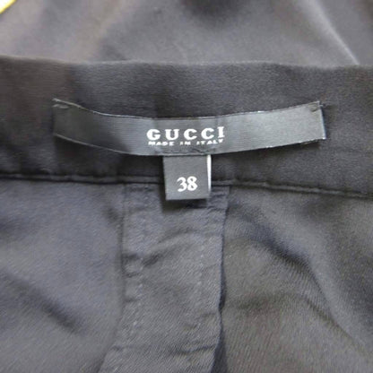 Gucci Dress Silk 38 Black Mustard Neck Short Sleeve Shoulder Line Decoration — view 5