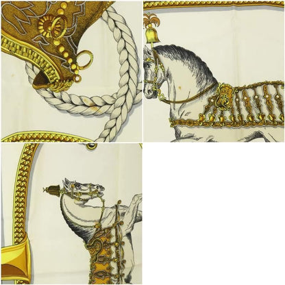 Hermes Scarf Carre 90 Grand Apparat Dressed Horse Ivory — view 8