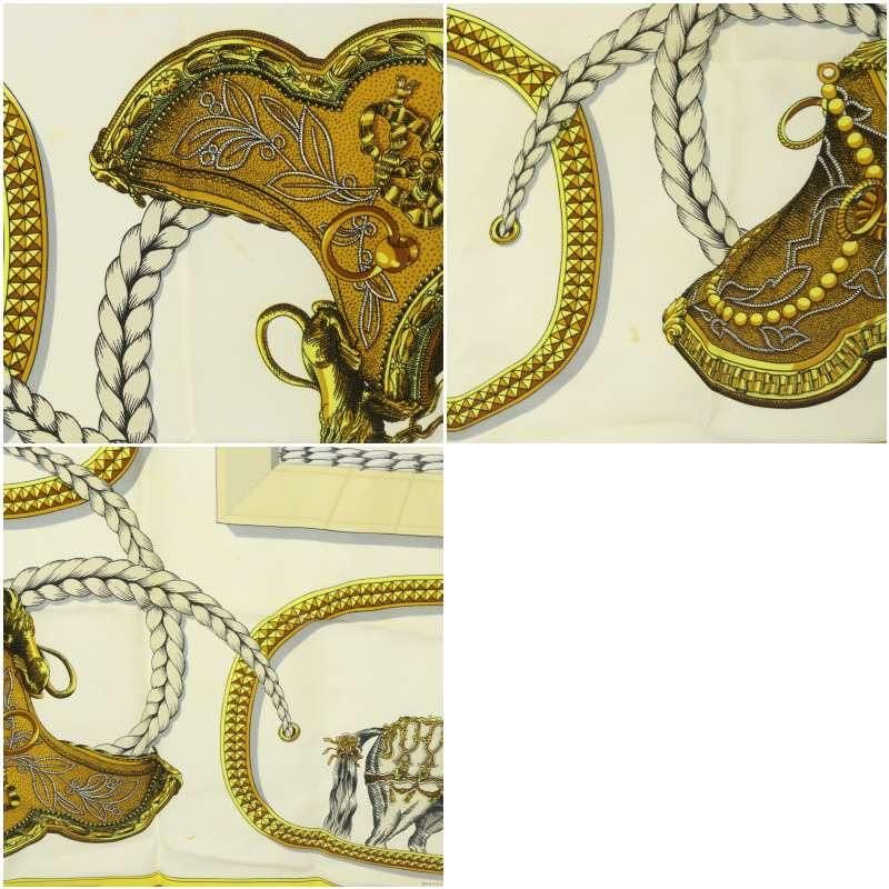 Hermes Scarf Carre 90 Grand Apparat Dressed Horse Ivory — view 9