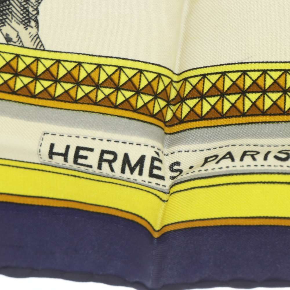 Hermes Scarf Carre 90 Grand Apparat Dressed Horse Ivory — view 4