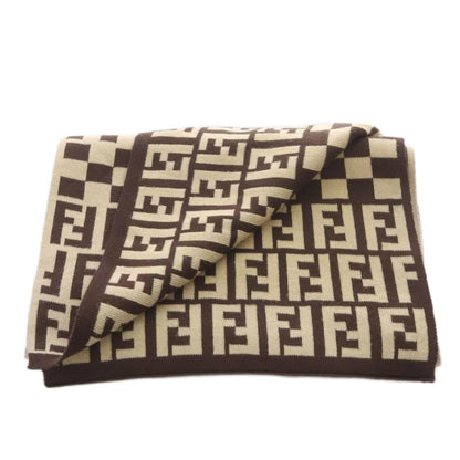 Fendi Scarf Zucca Pattern Stripe Logo Beige — view 5