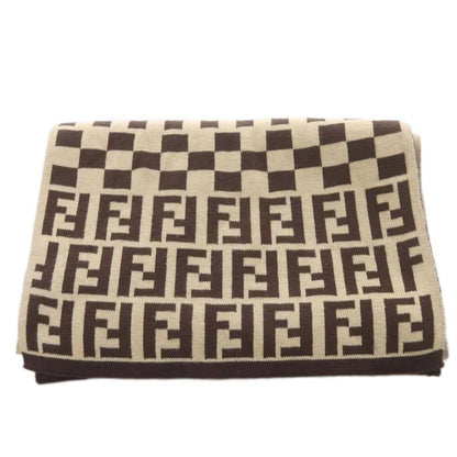 Fendi Scarf Zucca Pattern Stripe Logo Beige — view 3
