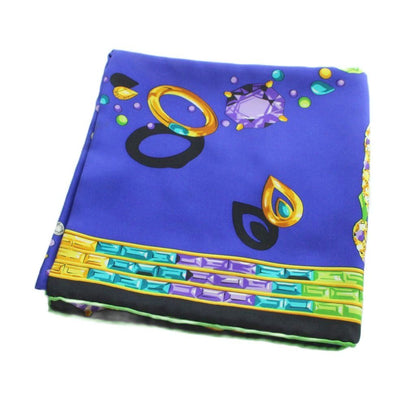 Cartier Large Scarf Shawl Ring Logo All Pattern Silk Multicolor