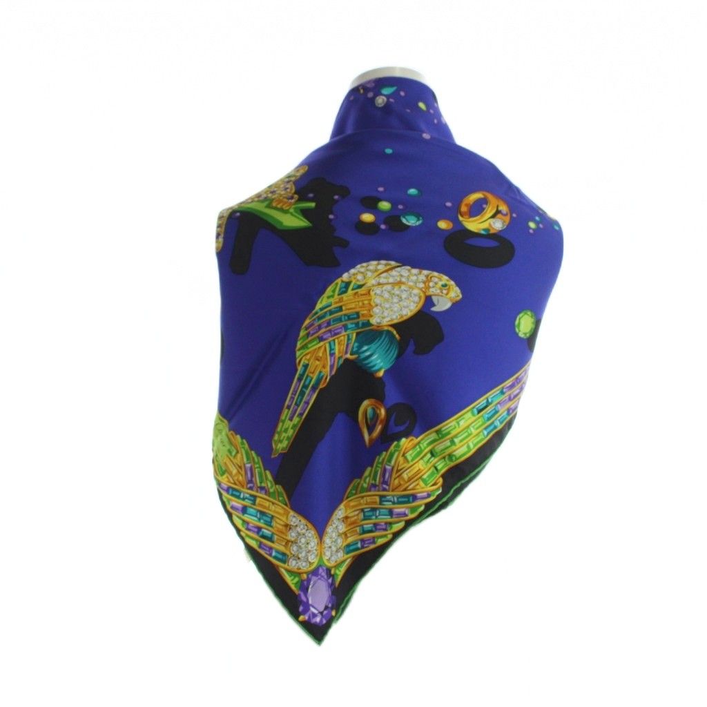 Cartier Large Scarf Shawl Ring Logo All Pattern Silk Multicolor — view 4