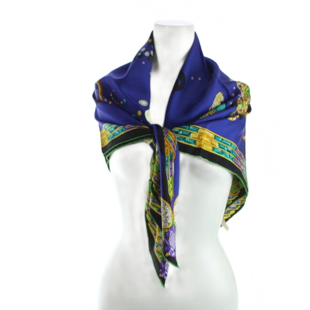 Cartier Large Scarf Shawl Ring Logo All Pattern Silk Multicolor — view 3