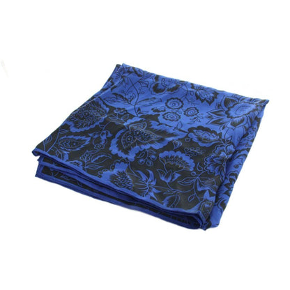 Dior Large Scarf Shawl Floral Pattern Silk Logo Blue — view 4