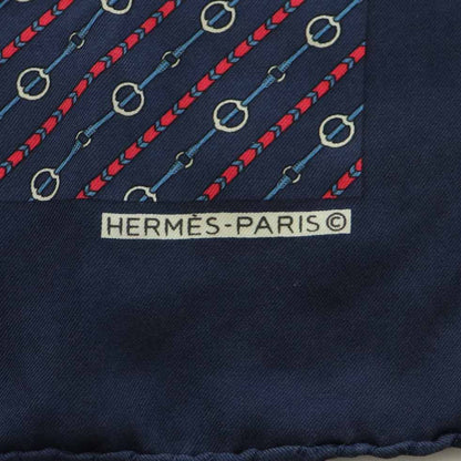 Hermes Carre 55 Scarf Belt Pattern All Bandana Silk Navy Red SS — view 5