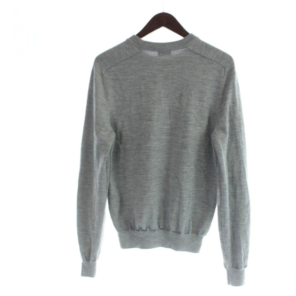 Celine Knit Sweater Triomphe Logo Embroidery Crew Neck Long Sleeve XS Gray — view 2